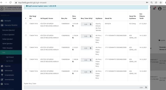 MERAL İHSAN 1 aralık 2021 mys borç sorgula ekranı görüntüsü .webp